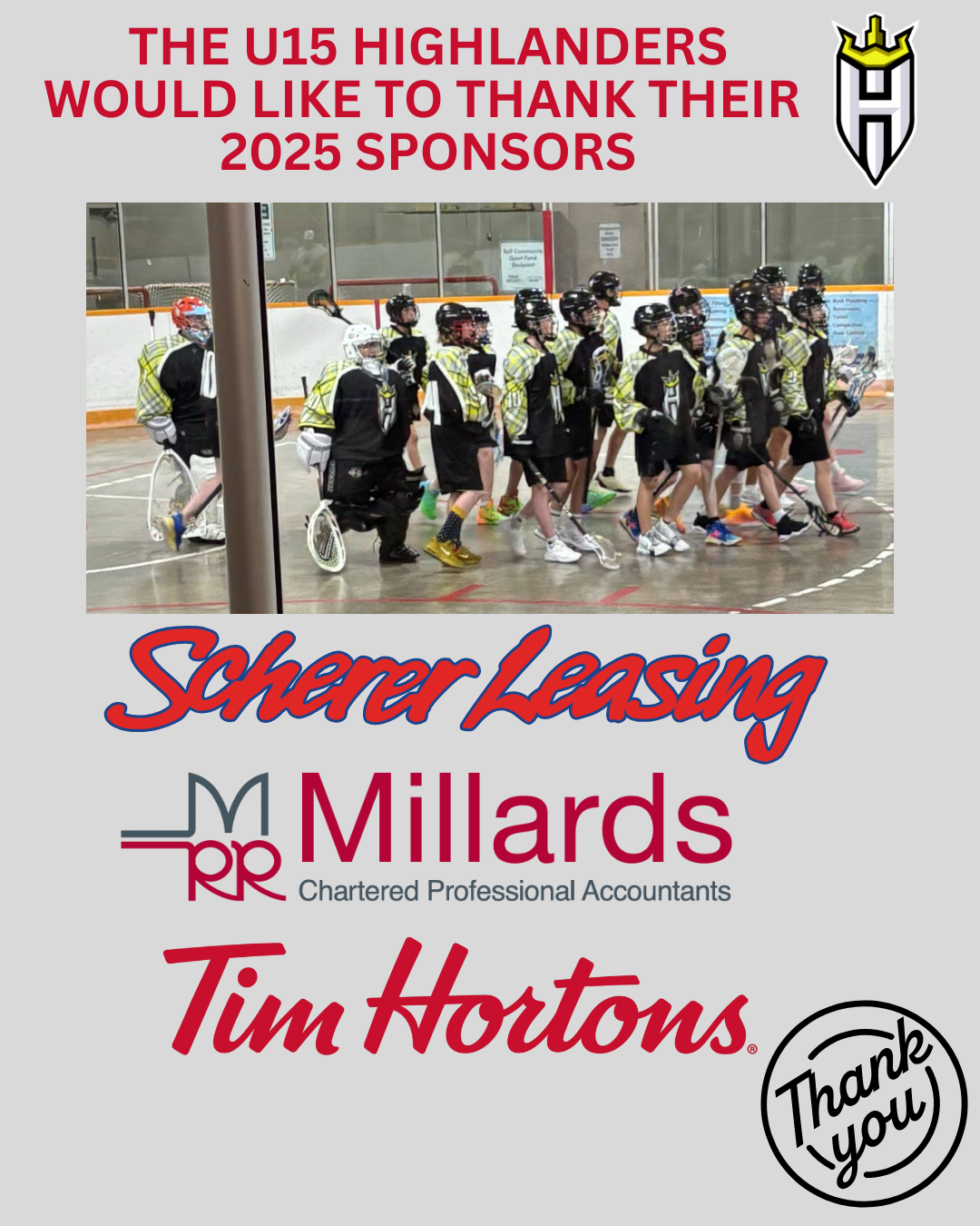 U15 SPONSORS