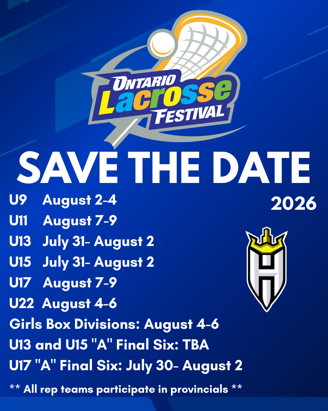 Save the Date - Provincials 2026