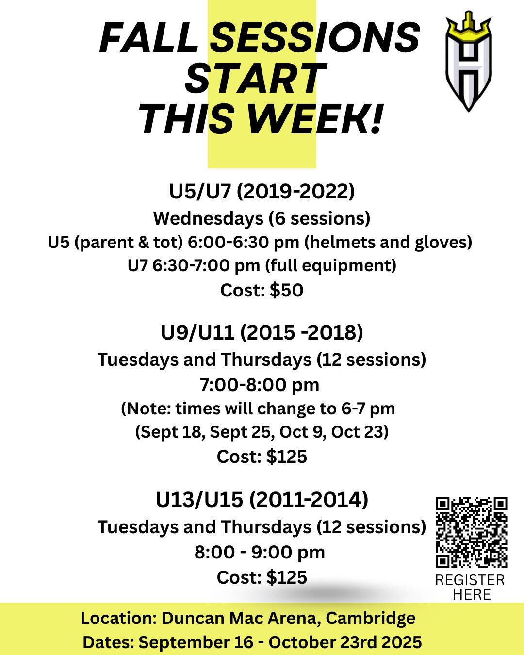FALL SESSIONS 2025